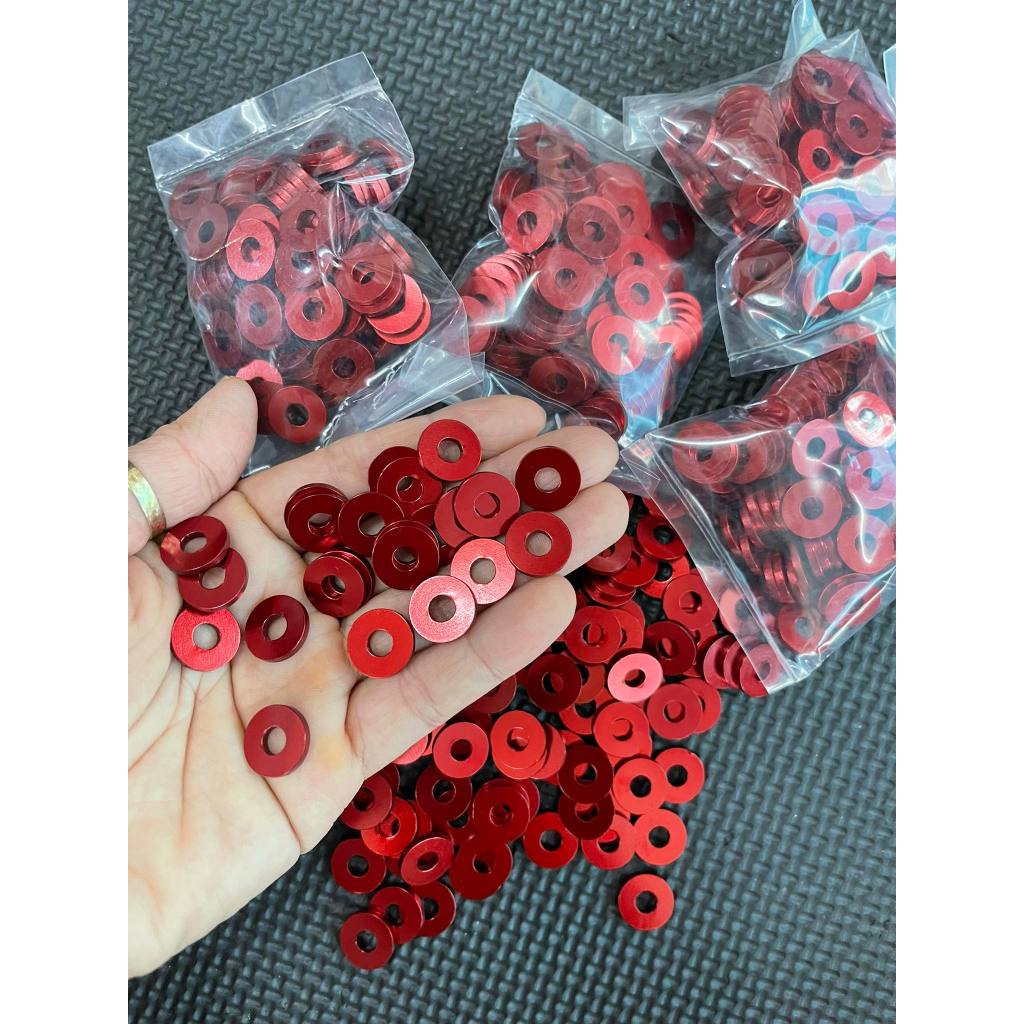 Lông đền trơn đỏ 4li 5li 6li dàn áo , long đền nhôm