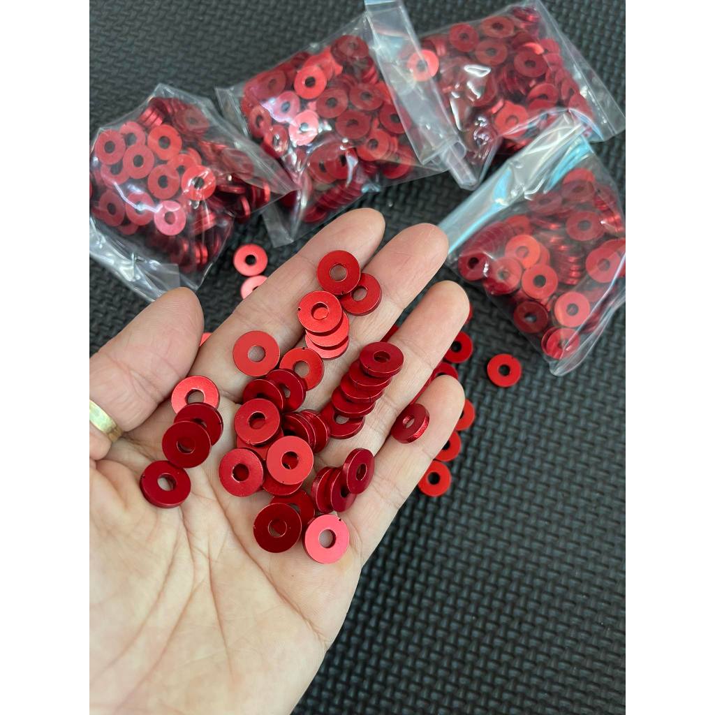 Lông đền trơn đỏ 4li 5li 6li dàn áo , long đền nhôm