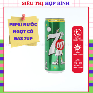 Pepsi nước ngọt có gas 7up hương chanh tự nhiên lon 320m