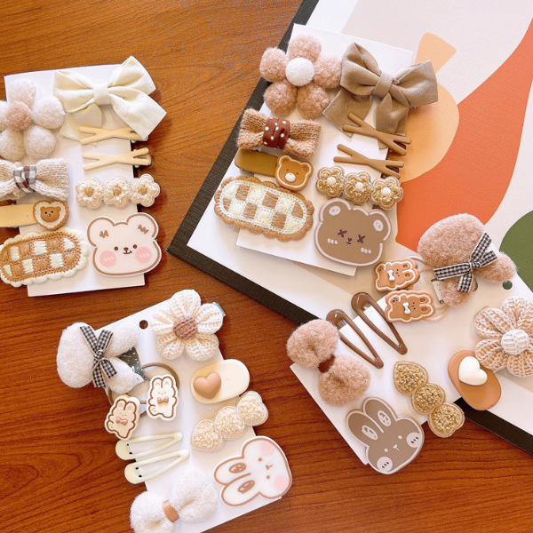 Set 10 kẹp tóc nơ phong cách hàn quốc dễ thương, cặp tóc xinh xắn cho bé gái