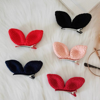 Kẹp tóc cho bé dễ thương, cặp tóc cài mái vải hình nơ xinh xắn handmade tự đan len bé gái công chúa