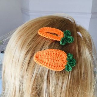 Kẹp Tóc Bằng Len Handmade Cà rốt Cho Nữ