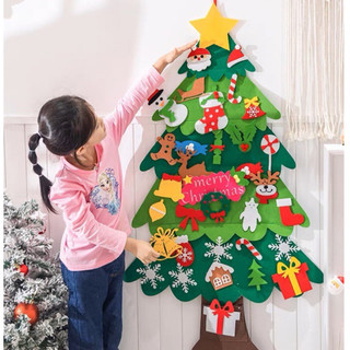 CÂY THÔNG NOEL VẢI NỈ TẶNG KÈM ĐÈN LED+35 PHỤ KIỆN
