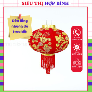 Đèn lồng nhung đỏ treo tết