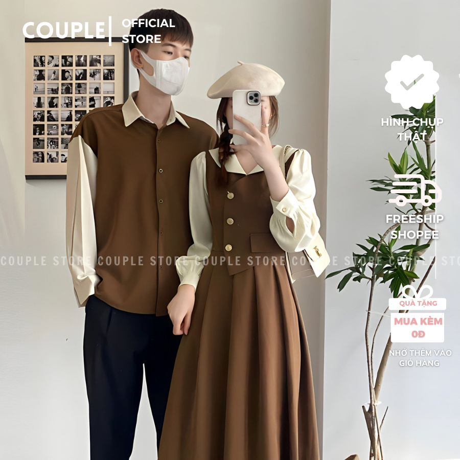 Đồ đôi nam nữ couple đáng yêu dễ thương - HÌNH CHỤP THẬT - Áo váy đôi