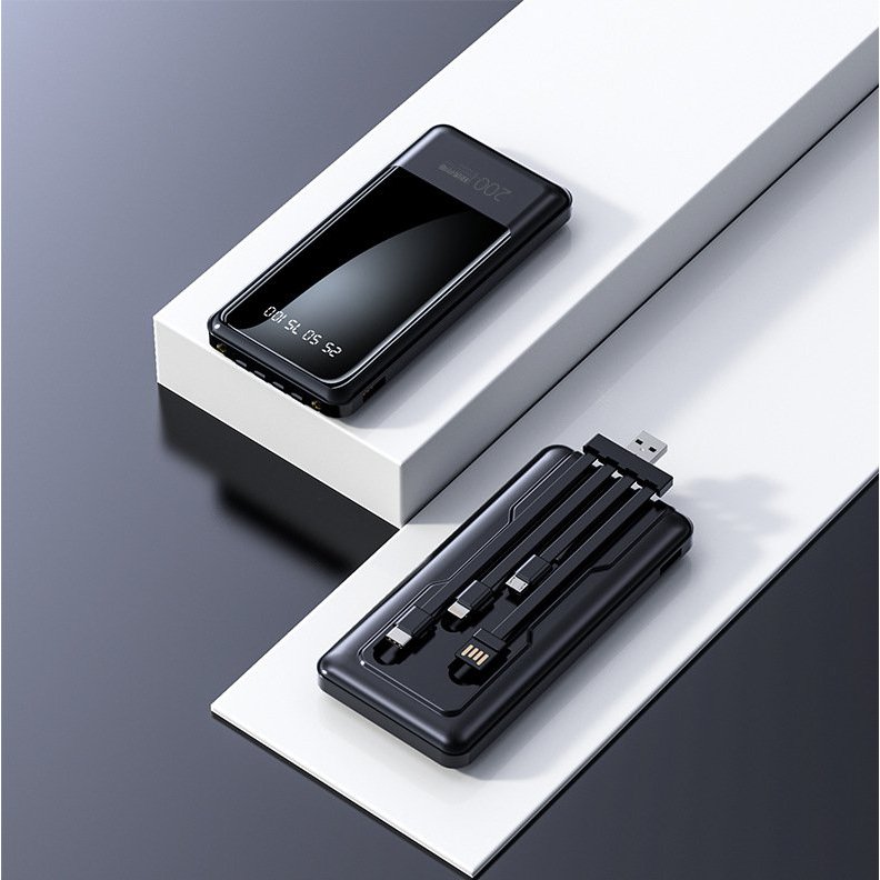 Sạc dự phòng  20000mAh và 10000mAh tích hợp pin sạc kèm đèn với sạc 3 đầu AK120 và AK121