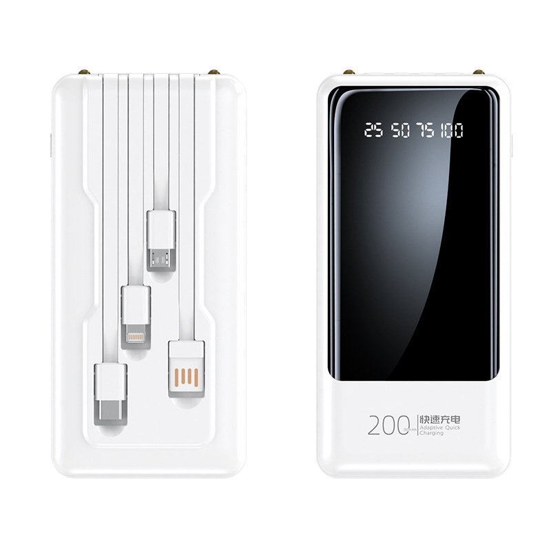 Sạc dự phòng  20000mAh và 10000mAh tích hợp pin sạc kèm đèn với sạc 3 đầu AK120 và AK121