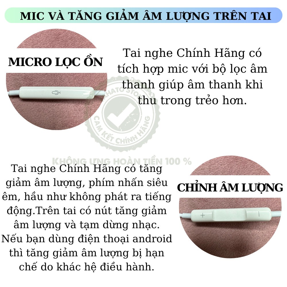 Tai nghe dây bóc máy chính hãng dành cho từ 6 đến 14promax bảo hành 12 tháng