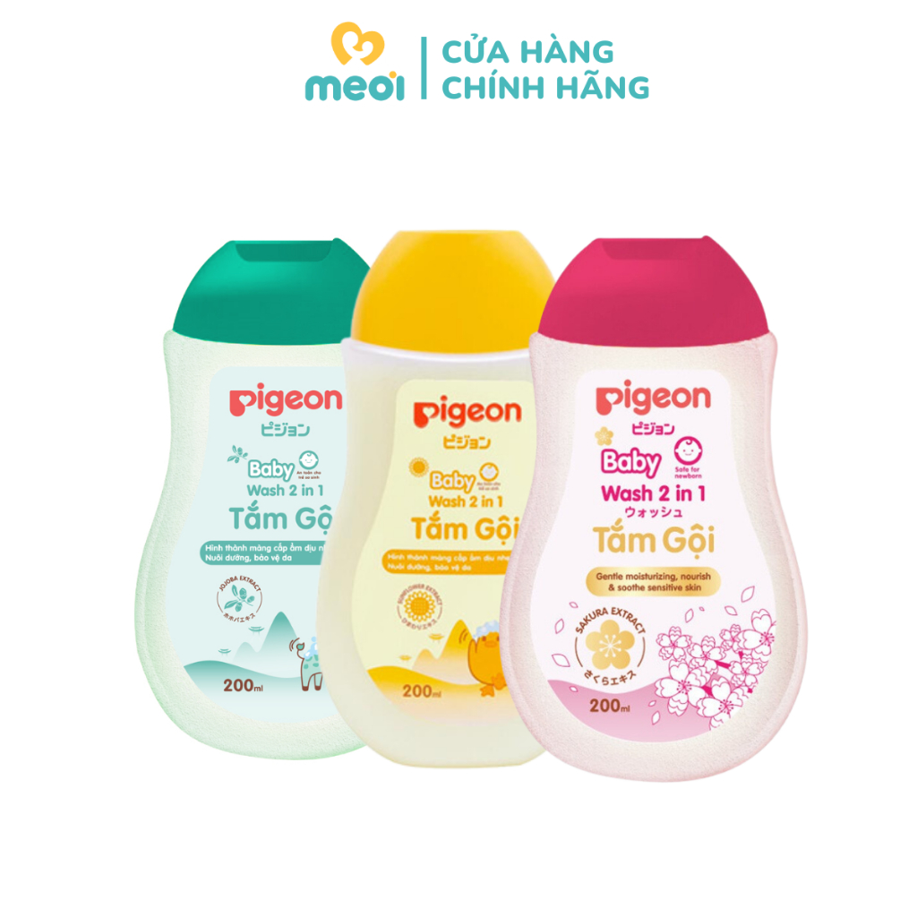 Sữa tắm gội Pigeon 200ml cho trẻ 0M+