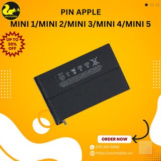 Pin thay thế cho ipad mini 1/mini 2/mini 3/mini 4/mini5 - dung lượng chuẩn