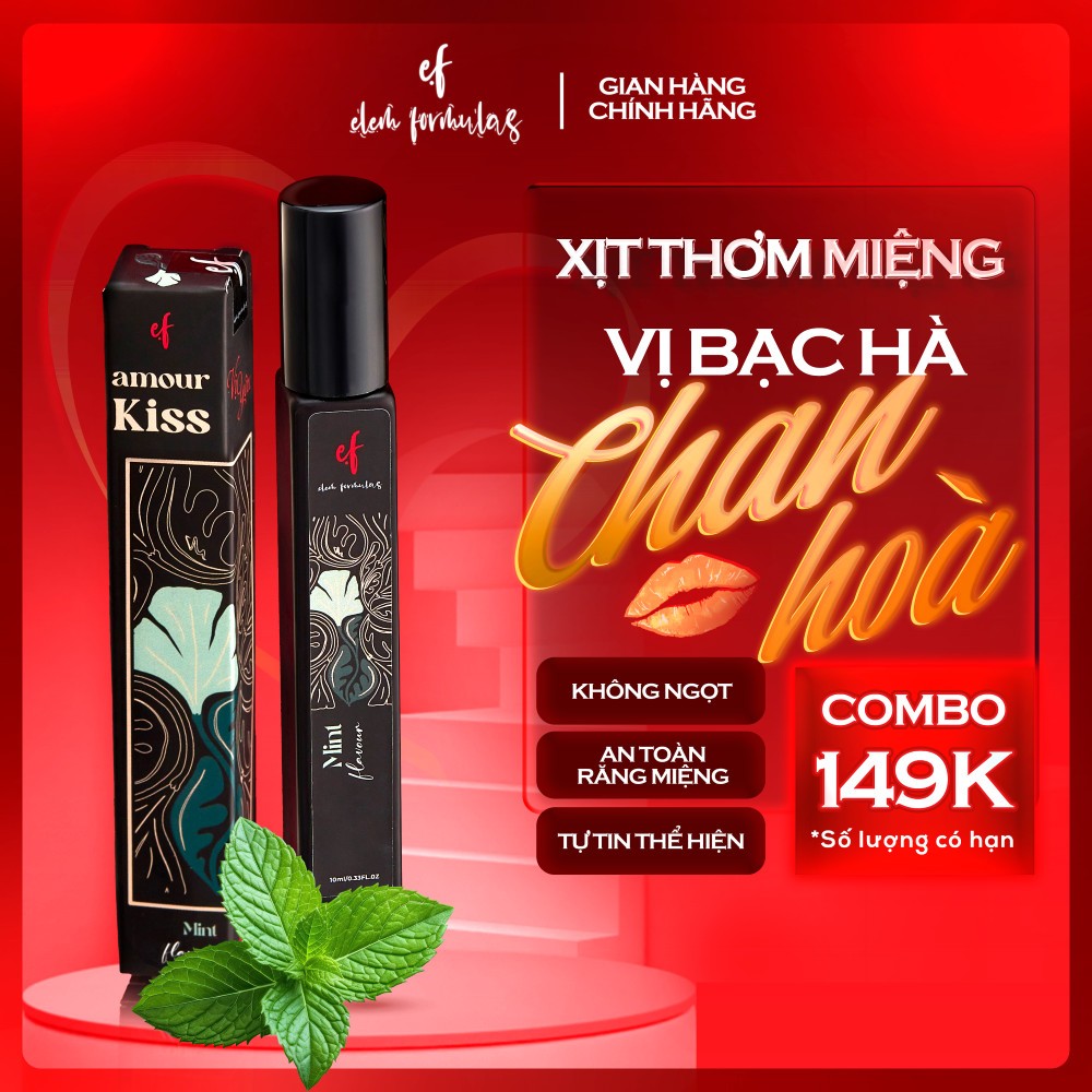 Bộ Xịt Thơm Miệng Vị Tình Yêu Cao Cấp Elem Formulas, Mùi Hương Trái Cây An Toàn Răng Miệng 10ml