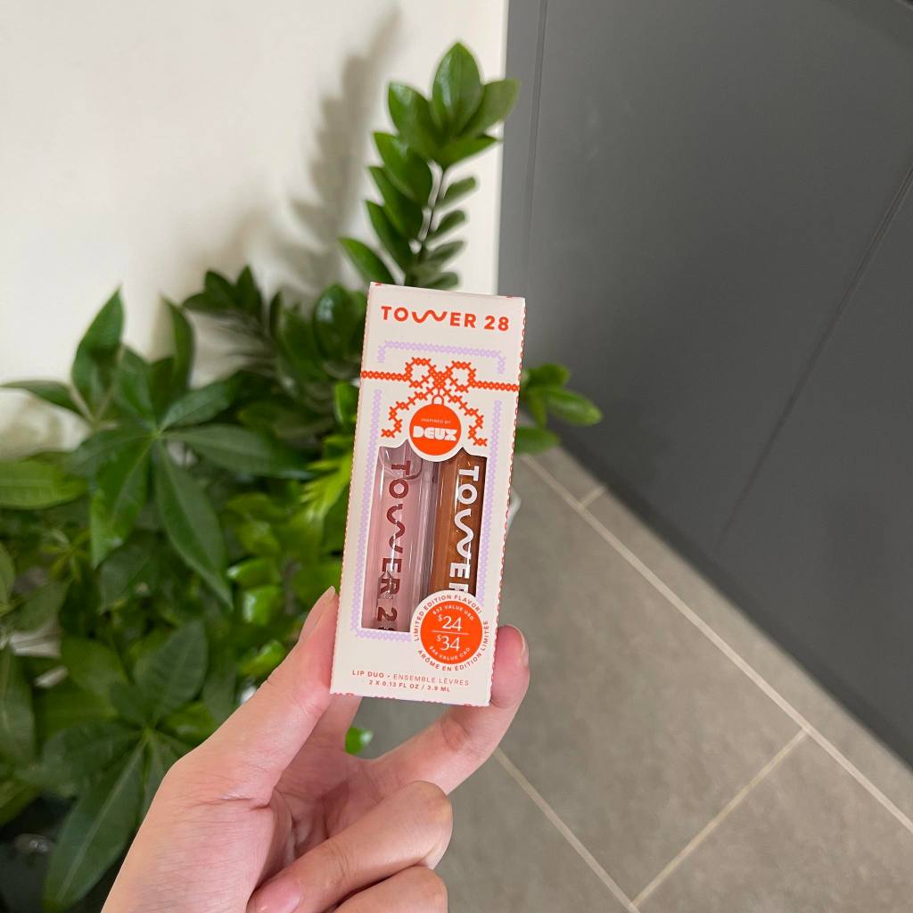 Set 2 cây son bóng Tower 28 Lip Drip Cookie Butter Lip Gloss Set