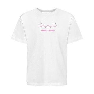 DAPHALE - Áo thun unisex cổ tròn tay ngắn Breast Friends