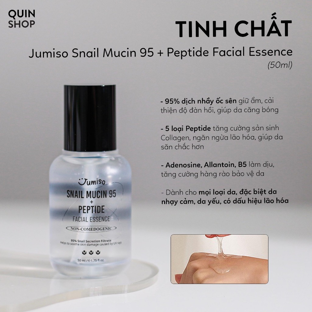 Tinh Chất Ốc Sên Làm Dịu Da, Chống Lão Hóa Jumiso Snail Mucin 95+ Peptide Facial Essence