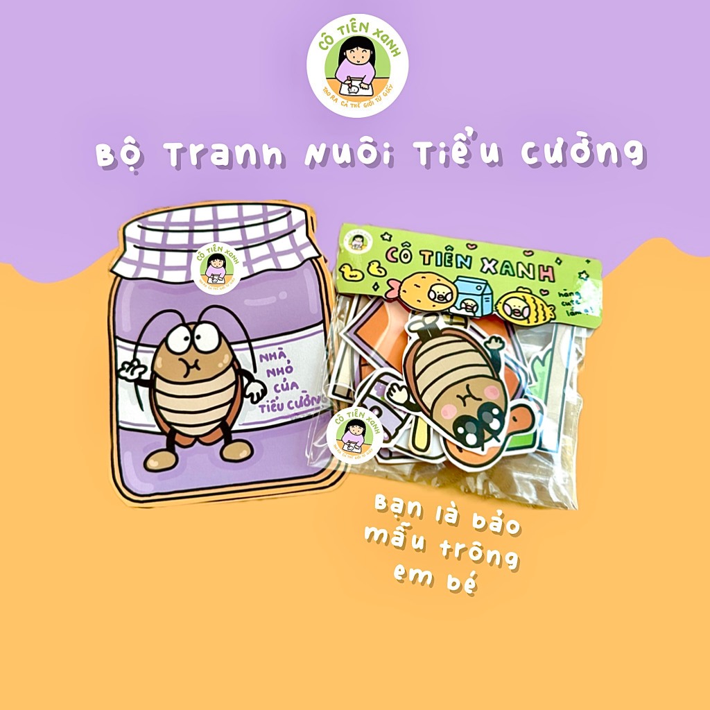  Bộ Tranh Nuôi Tiểu Cường Đồ Chơi Giấy Tương Tác Cô Tiên Xanh