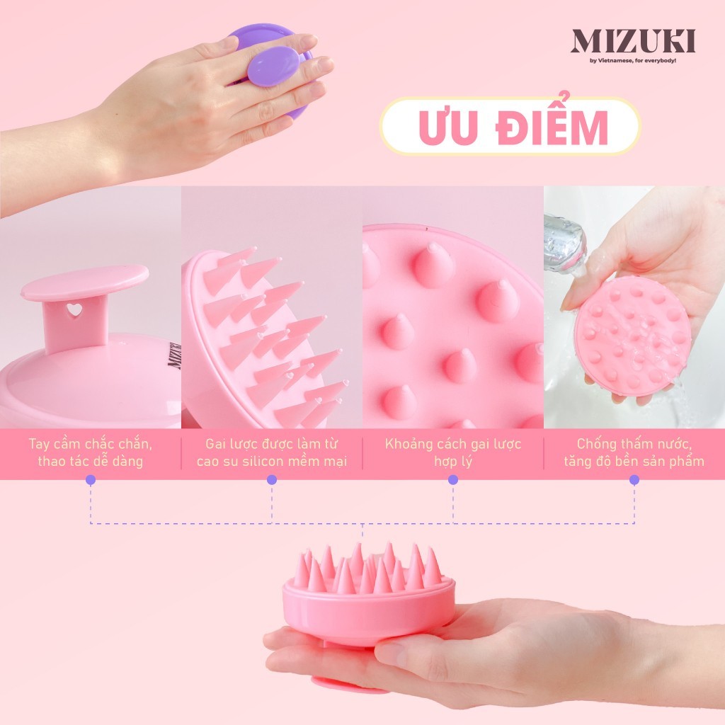 Lược Gội Đầu Massage Da Đầu Thư Giãn 2in1 Mizuki