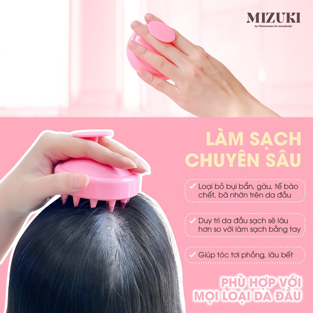 Lược Gội Đầu Massage Da Đầu Thư Giãn 2in1 Mizuki
