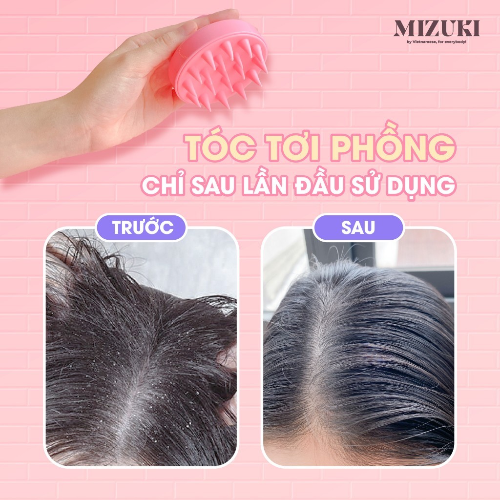 Lược Gội Đầu Massage Da Đầu Thư Giãn 2in1 Mizuki