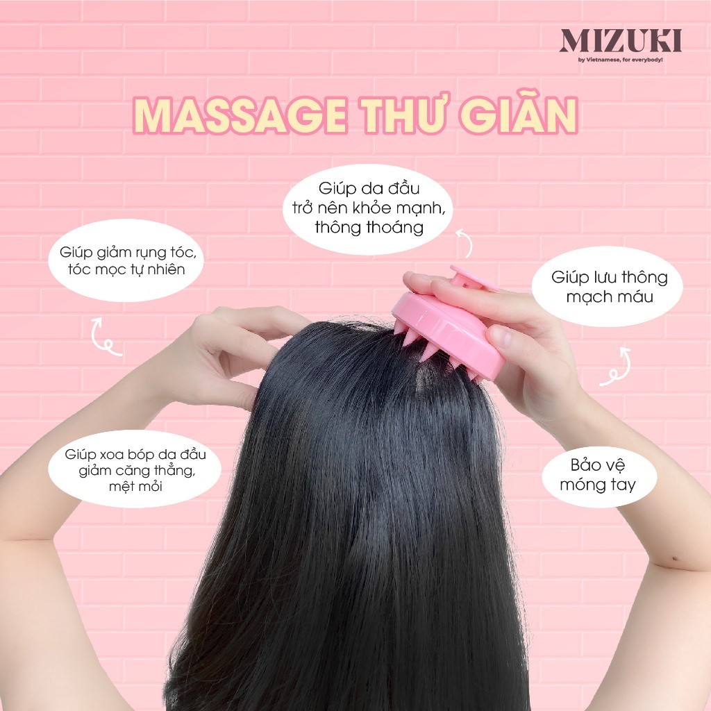 Lược Gội Đầu Massage Da Đầu Thư Giãn 2in1 Mizuki
