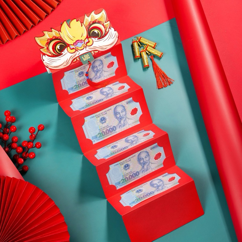 Lì Xì Mẫu Mới Độc Đáo Hot Trend, Nằm Ngang, Kéo Dài, Nhiều Ngăn