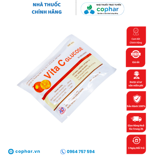 Kẹo Ngậm Vitamin C - Vita c Glucose - Gói 24 viên