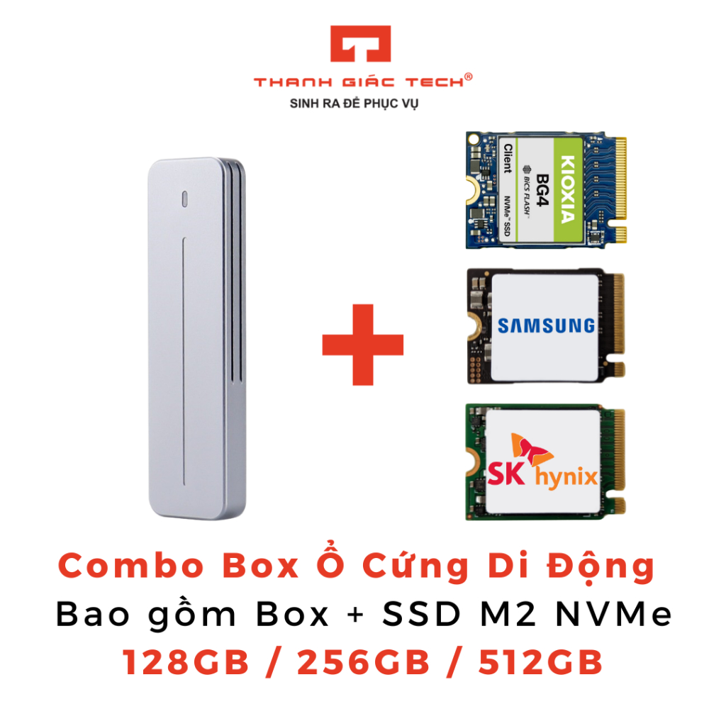 Combo Box Ổ Cứng Di Động iTGZ Kèm SSD M2 NVMe 2230 - Bảo Hành 3 Tháng