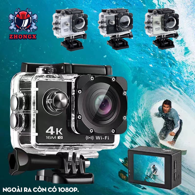 Camera thể thao 4K Máy ảnh thể thao chống thấm nước Camera chống rung Máy ảnh HD Máy ghi âm lái xe wifi