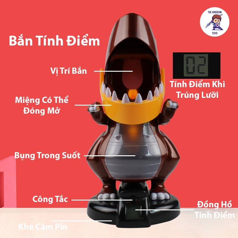 Đồ Chơi Bắn Bóng Khủng Long Bạo Chúa T-Rex Tính Điểm Tự Động Cho Bé Đồ Chơi Vận Động Vui Nhộn Dễ Thương
