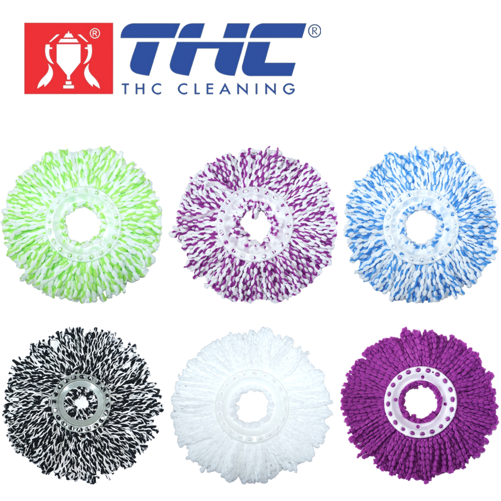 Bông Lau Nhà Tròn 360 Độ Thay Thế Sợi Tơ Cao Cấp Nùi Lau Nhà Tròn Xoay 360 Độ Thay Thế Sợi Cotton Loại Tốt Siêu Thấm Hút