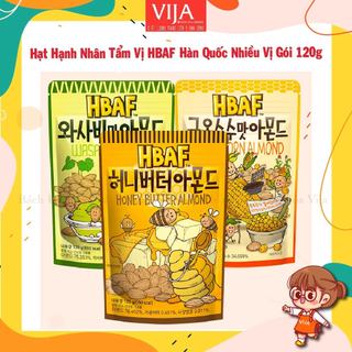 (120g) Hạt Hạnh Nhân Tẩm Vị HBAF Hàn Quốc Nhiều Vị (Gói 120g)