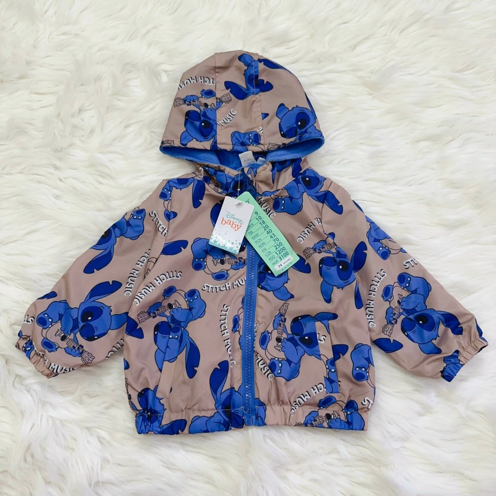 Áo khoác gió Stitch lót nỉ hàng Auth tuồn hãng Disney xuất UK cho bé