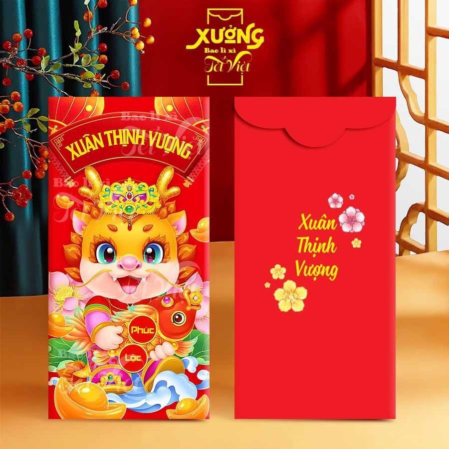 Xấp 10 Bao Lì Xì Con Rồng Tết 2024 PUKAPI