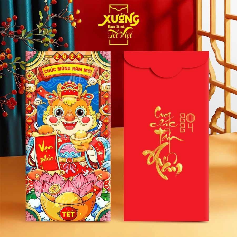 Xấp 10 Bao Lì Xì Con Rồng Tết 2024 PUKAPI