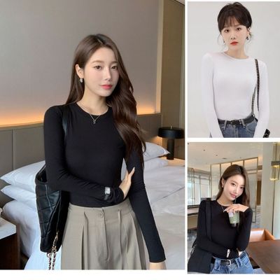 Áo thun nữ tay dài NA04 cổ tròn chất liệu thun borip co giãn 4 chiều Loza G0096