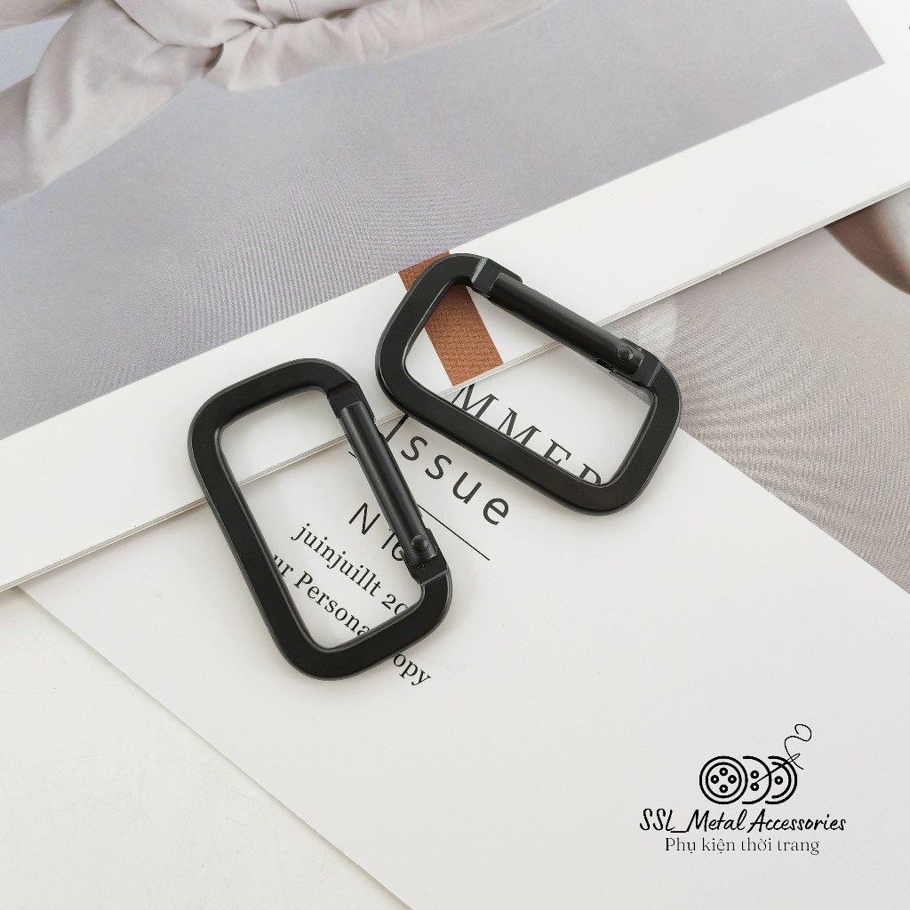 Khoen hình chữ nhật, móc khóa đóng mở màu đen kích thước lọt lòng 18mm..,HLFK-001, #ssl_accessories