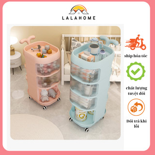 Kệ đựng đồ cho bé đa năng 4 tầng di động,Tù đựng đồ cho trẻ sơ sinh có bánh xe
