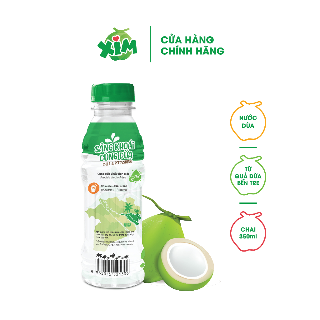 Lốc 06 Chai Nước Dừa Xim/ Nước Dừa Xim Thạch Dừa Tươi Chai 350mL - COCOXIM - YOOSOO