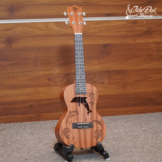 Ukulele concert chard uk-24-ta-c dolphin, gỗ mahogany nguyên tấm