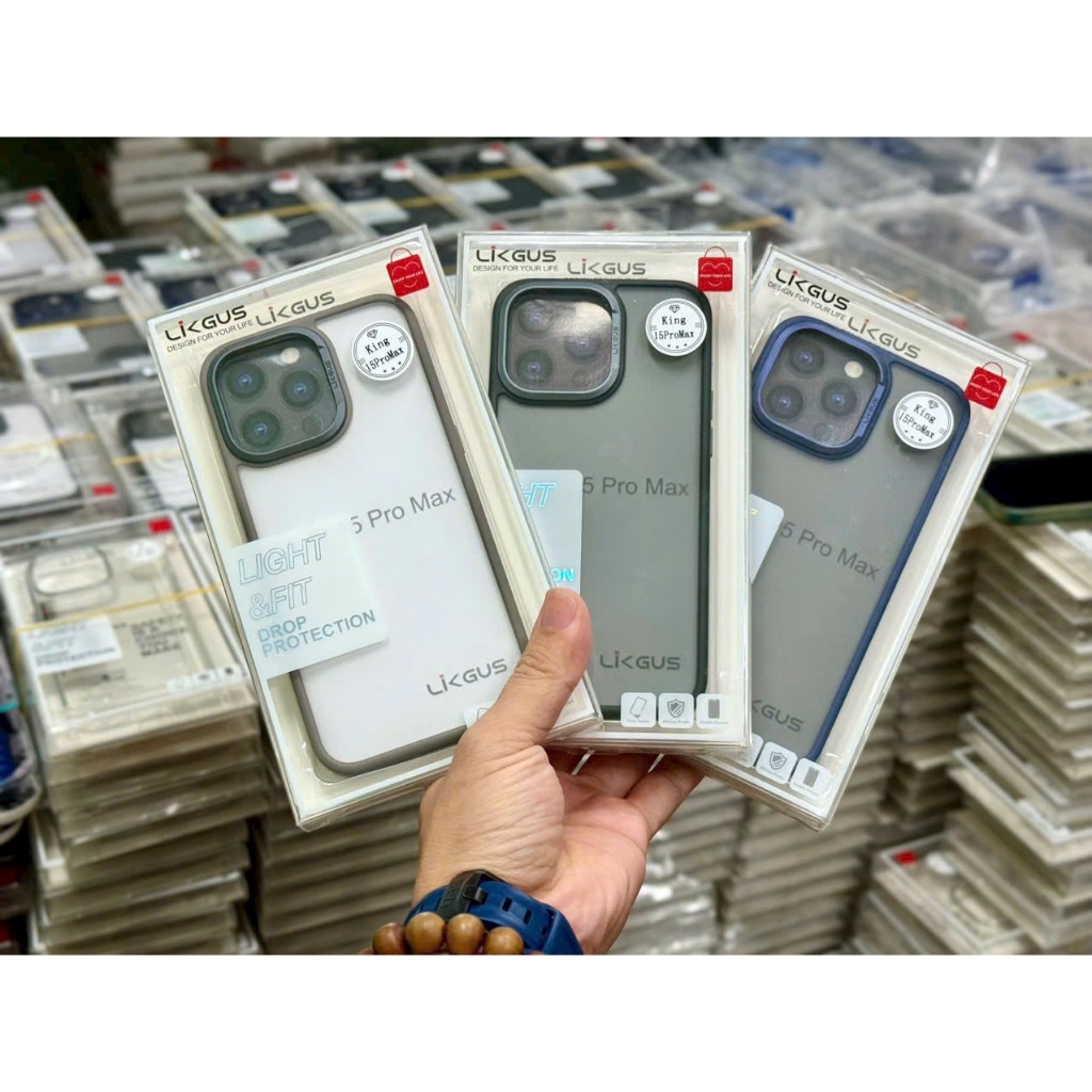 ( mẫu mới ) Ốp lưng LIKGUS nhám mịn chống bám vân tay nút bọc âm lượng kim loại LIKGUS siêu đẳng cấp