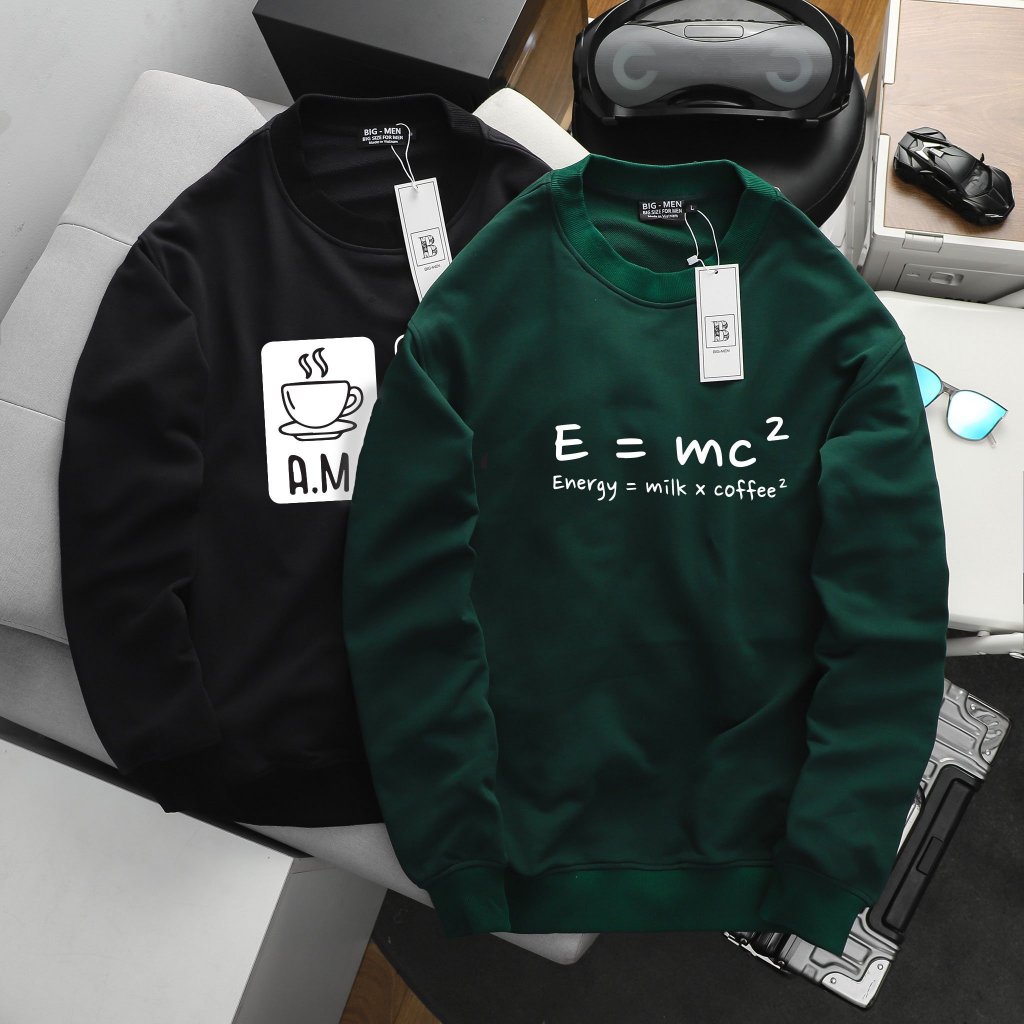 Áo khoác sweater thời trang cỡ đại in hình đẹp bigsize nam < 140kg