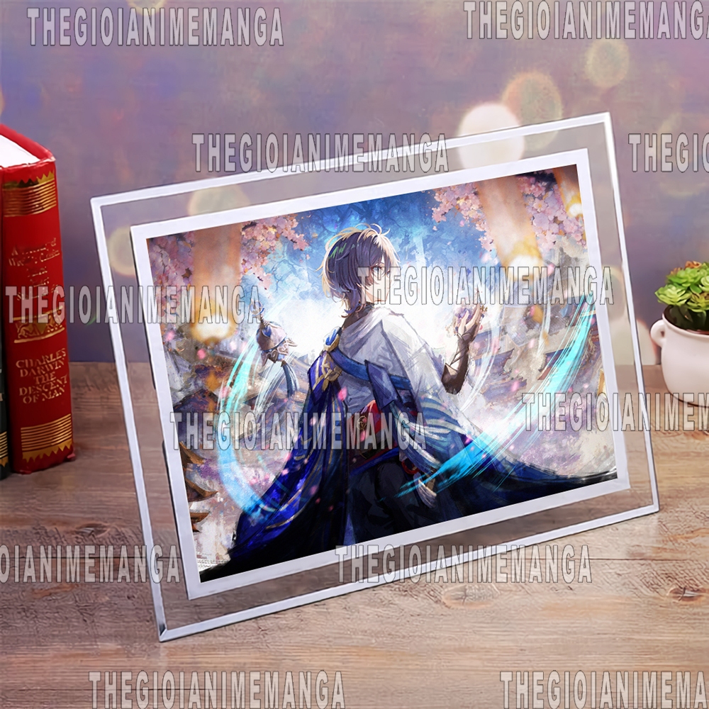 Khung kính SCARAMOUCHE GENSHIN IMPACT Wanderer in hình game anime chibi quà tặng trang trí để bàn 2 size