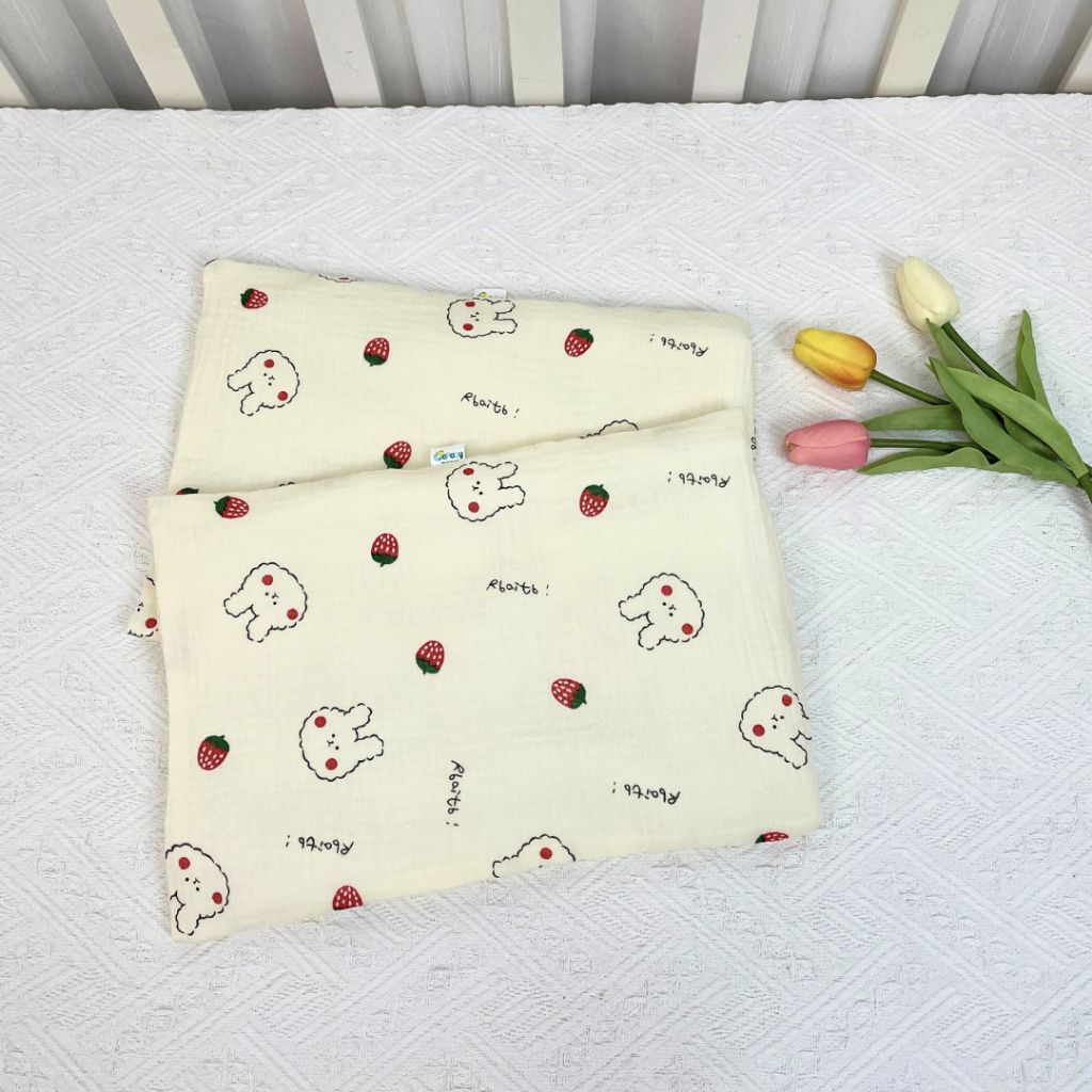 Gối Xô Sơ Sinh Mỏng Dưới 2cm Lót Đầu Cho Bé BAFABY Vải Xô Muslin An Toàn Thấm Hút Tốt - 348