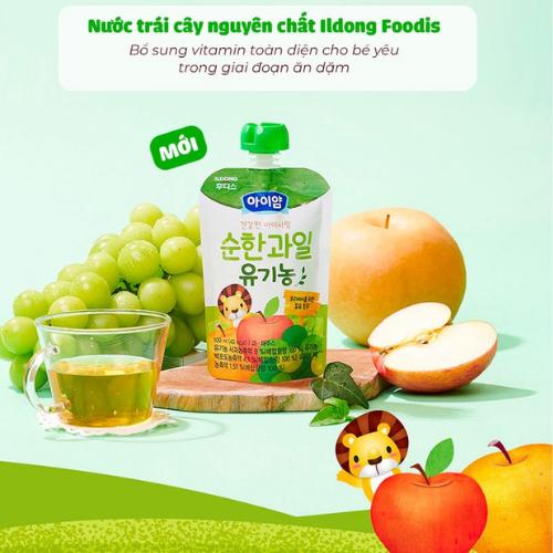 Nước ép trái cây nguyên chất ILDONG dạng túi cho bé gói 100ml