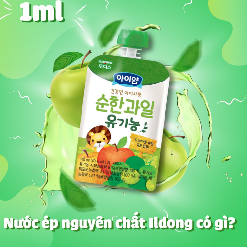 Nước ép trái cây nguyên chất ILDONG dạng túi cho bé gói 100ml