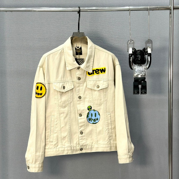 Áo khoác Jean Jacket Drew Be thêu nhiều hình LA on web