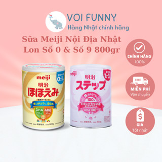 [CHÍNH HÃNG] Sữa dinh dưỡng bổ sung Meiji lon số 0 số 9 nội địa Nhật Bản 800g date 2026