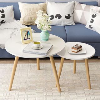 Bàn trà sofa Kiểu Nhật hình tròn chân làm từ gỗ tự nhiên ANA BT01