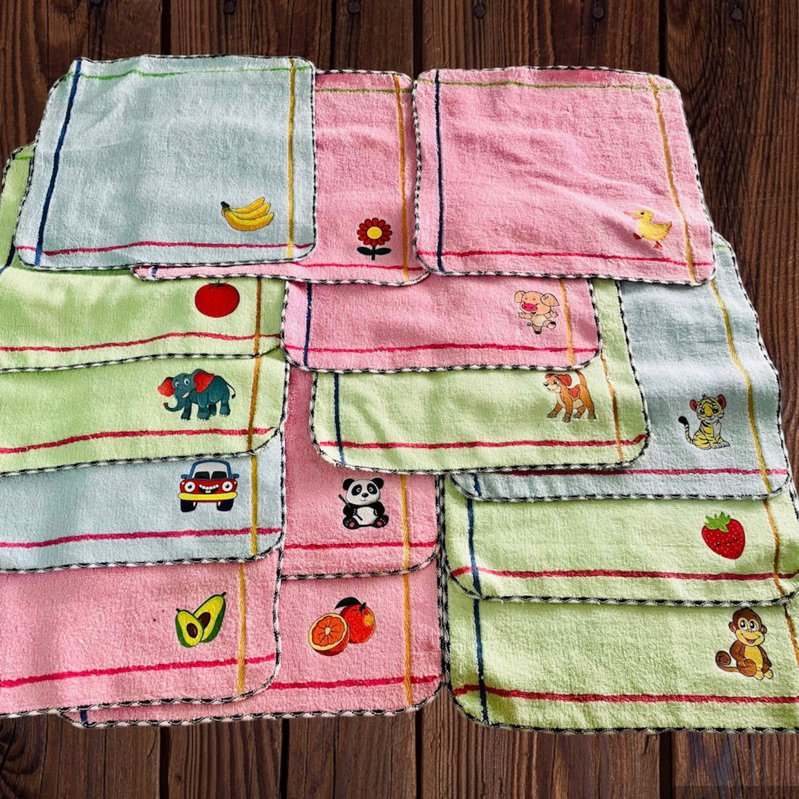 Khăn mặt cotton cho bé in tên in ký hiệu theo yêu cầu