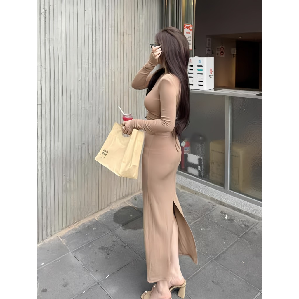 Set đầm body dài tay Emili, váy body kiểu nữ phong cách cá tính