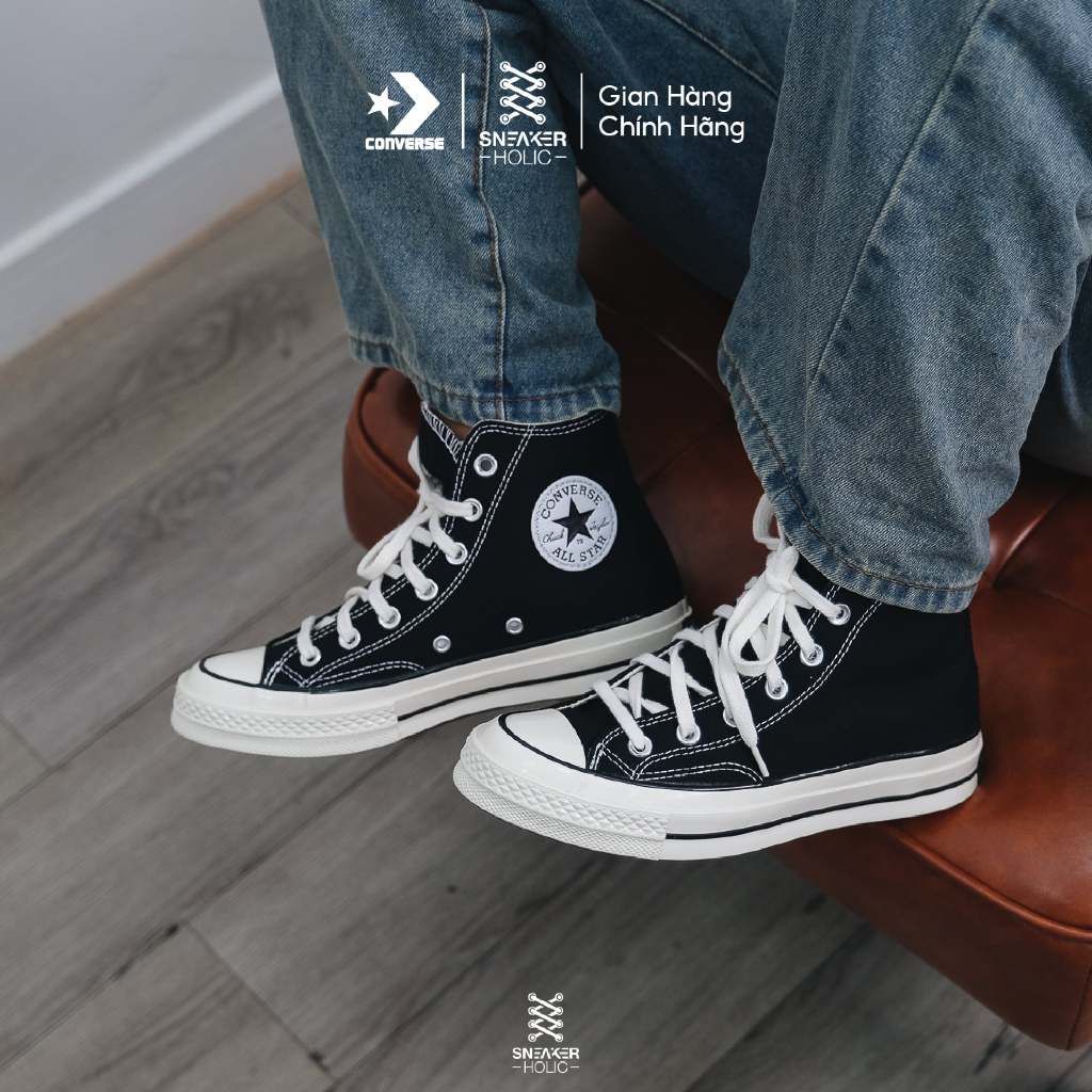 Giày Sneaker Nam Nữ CONVERSE Chuck 1970s High Black - 162050C - Cổ Cao Đen, Thời Trang Unisex, Chính Hãng Full Box